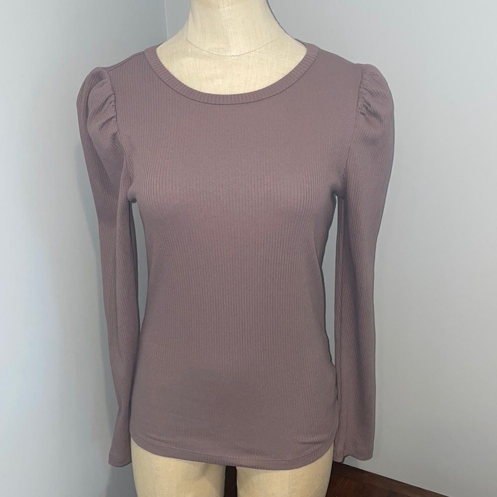 Gap Ribbed Long Sleeve Top Size S Petite - Picture 3 of 11